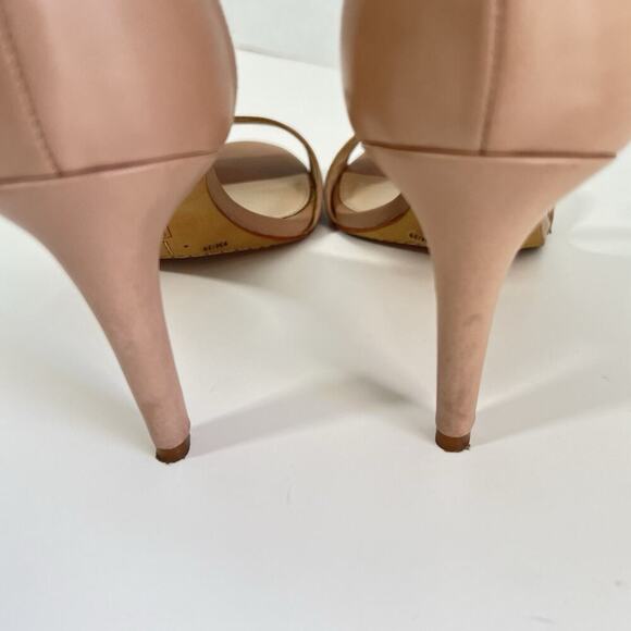 Vince Camuto Court Leather Heels Nude Womens 9 Ankle Strap Stilettos Sandals - Picture 7 of 12